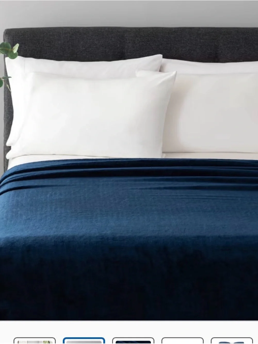 Berkshire Herringbone Plush Blanket - Deep Navy